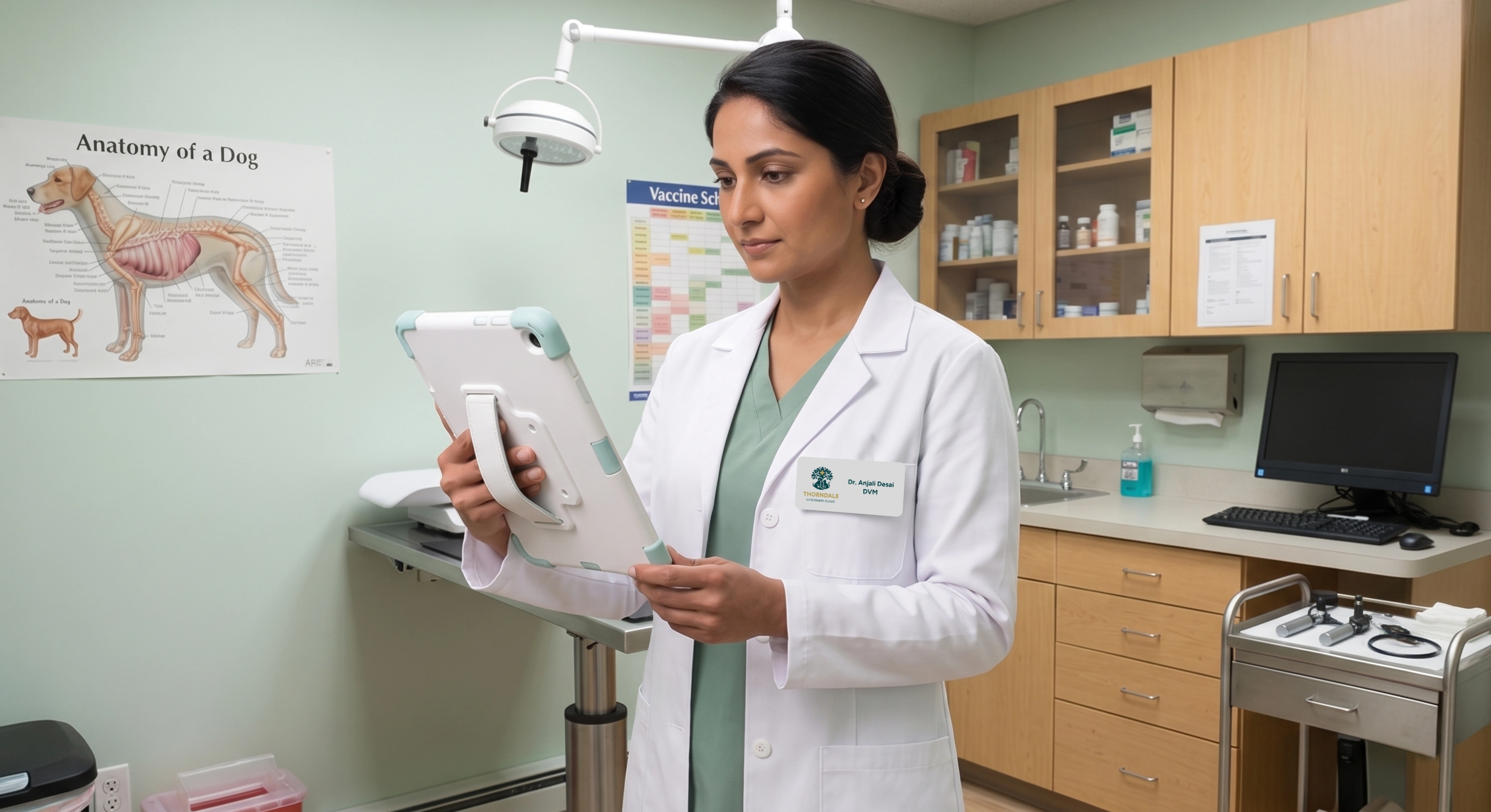 Veterinarian Prepares for Appointment